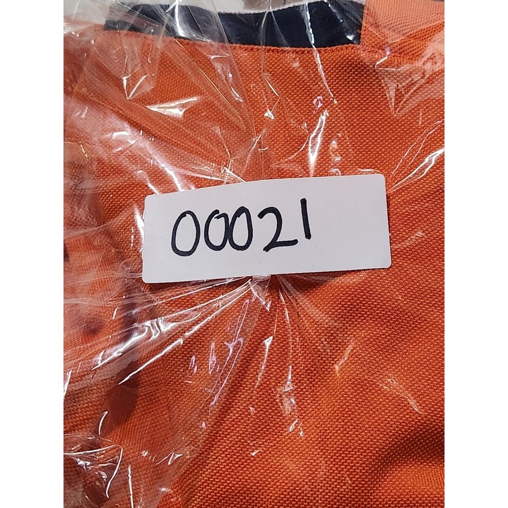 Pebble Beach Performance Polo Shirt Mens Golf Orange Stripped Size Medium - Picture 12 of 12